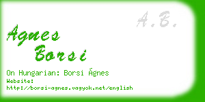 agnes borsi business card