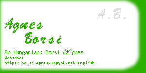 agnes borsi business card